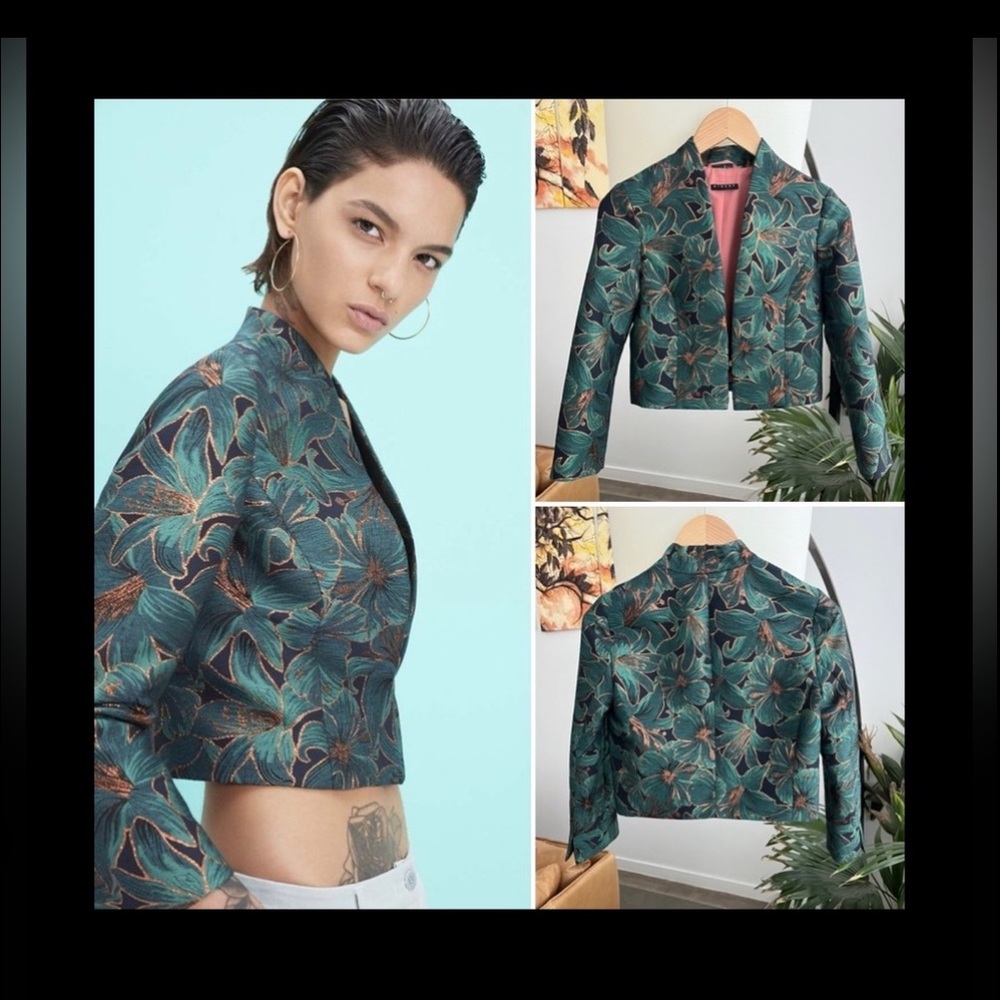 Sisley Lily Print Tapestry Blazer Jacket
